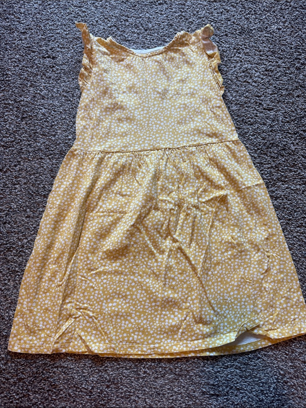 H&M Yellow Floral Ruffle Neck Tee